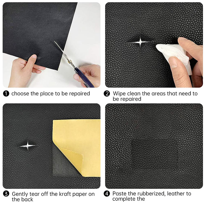 Cindy&#39;s Tape Leather Repair Patch Tape Kit Black 3 x 60 inch Self Adhesive Leather Repair Patch for Furniture, Couch, Sofa, Car Seats,Office Chair,Vinyl Repair Kit