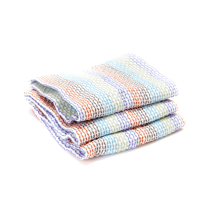 Tidy 100% Organic Cotton Dish Cloths, Set of 3, Multicolored