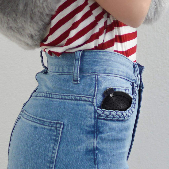 Black : LOUISE MAELYS 1Pcs Folding Mini Pocket Hair Comb with Mirror Travel Set Gift Idea