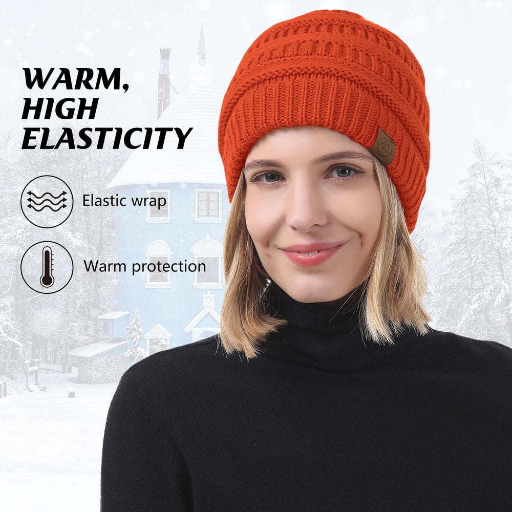 Warm Blaze Orange Hat Orange Hunting Hat Knit Blaze Orange Beanie Women Bright Orange Beanie Orange One Size