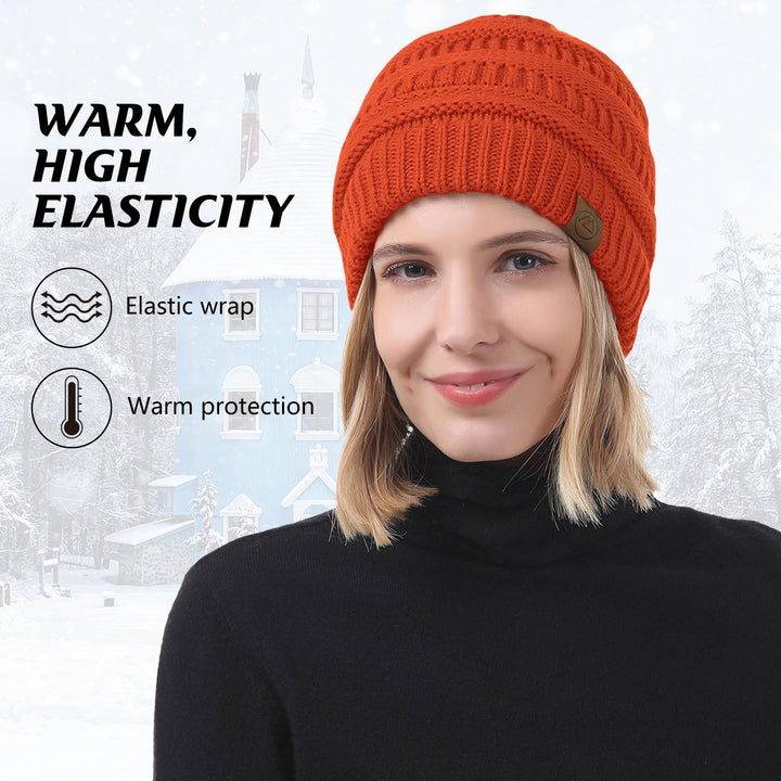 Warm Blaze Orange Hat Orange Hunting Hat Knit Blaze Orange Beanie Women Bright Orange Beanie Orange One Size