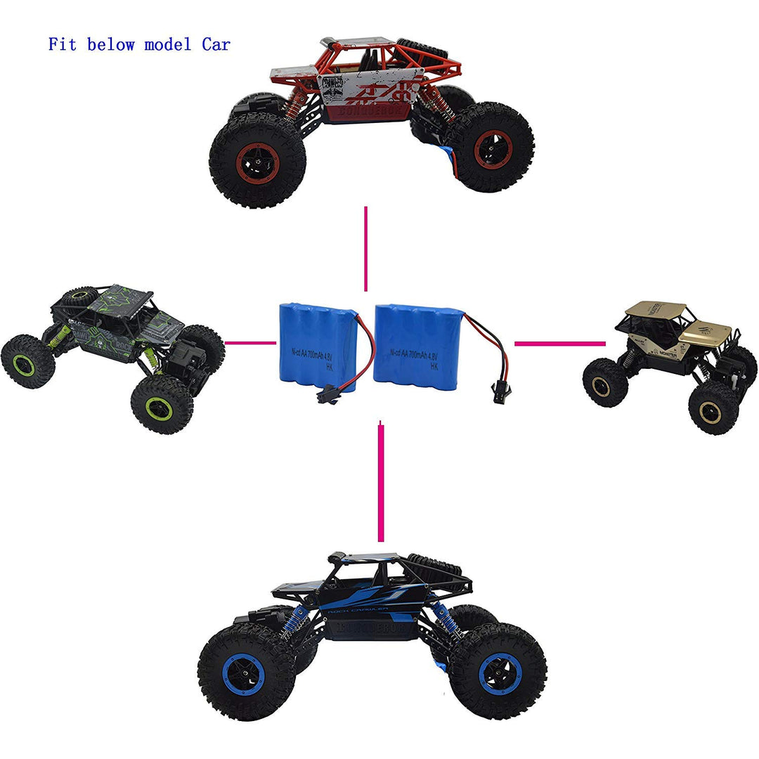 2 Pack 4.8V 700mAH Ni-Cd Battery Pack and 2 USB Charger Cable for SY-E511 RC Excavator C181 C182 C185 1/18 Scale RC Truck C181 Battery &amp; USB 2