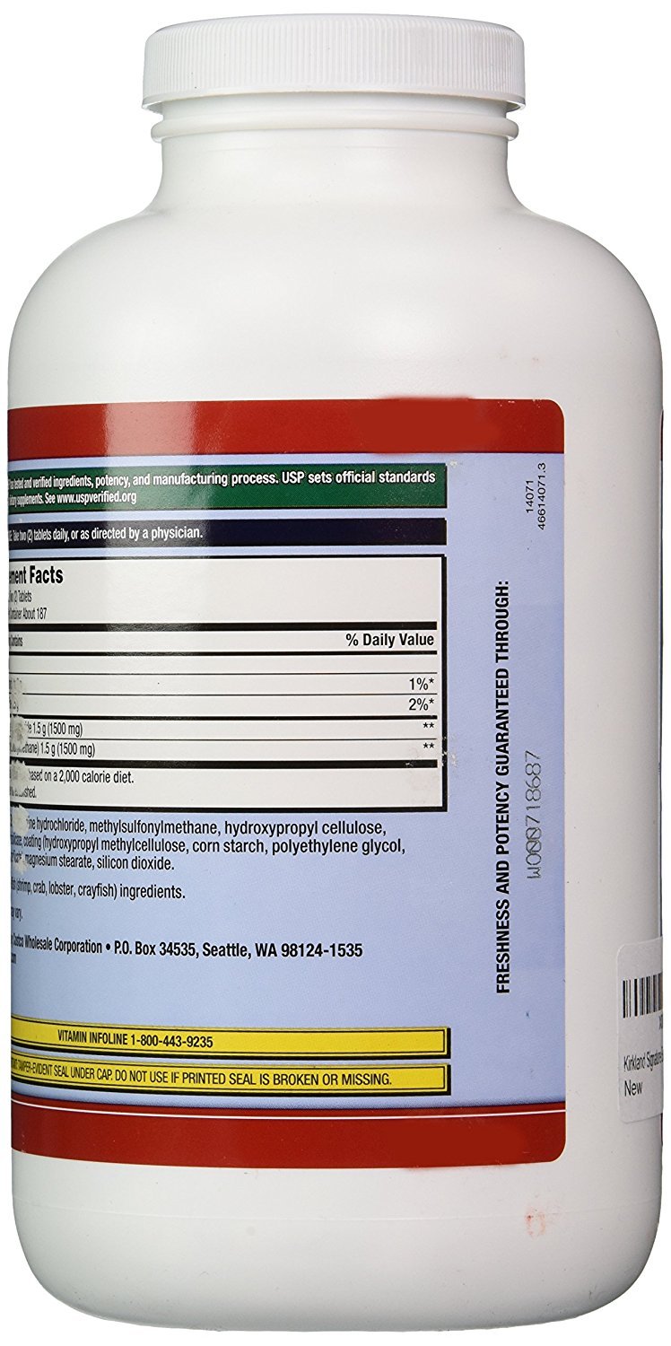 Kirkland Signature Glucosamine with MSM, 375 Tablets (2
