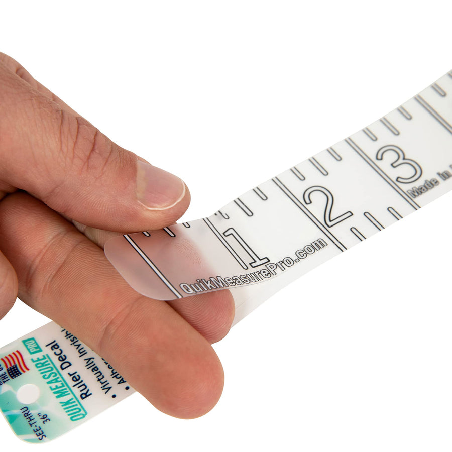 Fish Rulers - 36 Boat Ruler Fish Measuring Sticker - Transparent Waterproof Decal Tape Measure - Made in USA - Clear Discreet Adhesive for Boat, Kayak, Net, Gaff, Table - 36 in