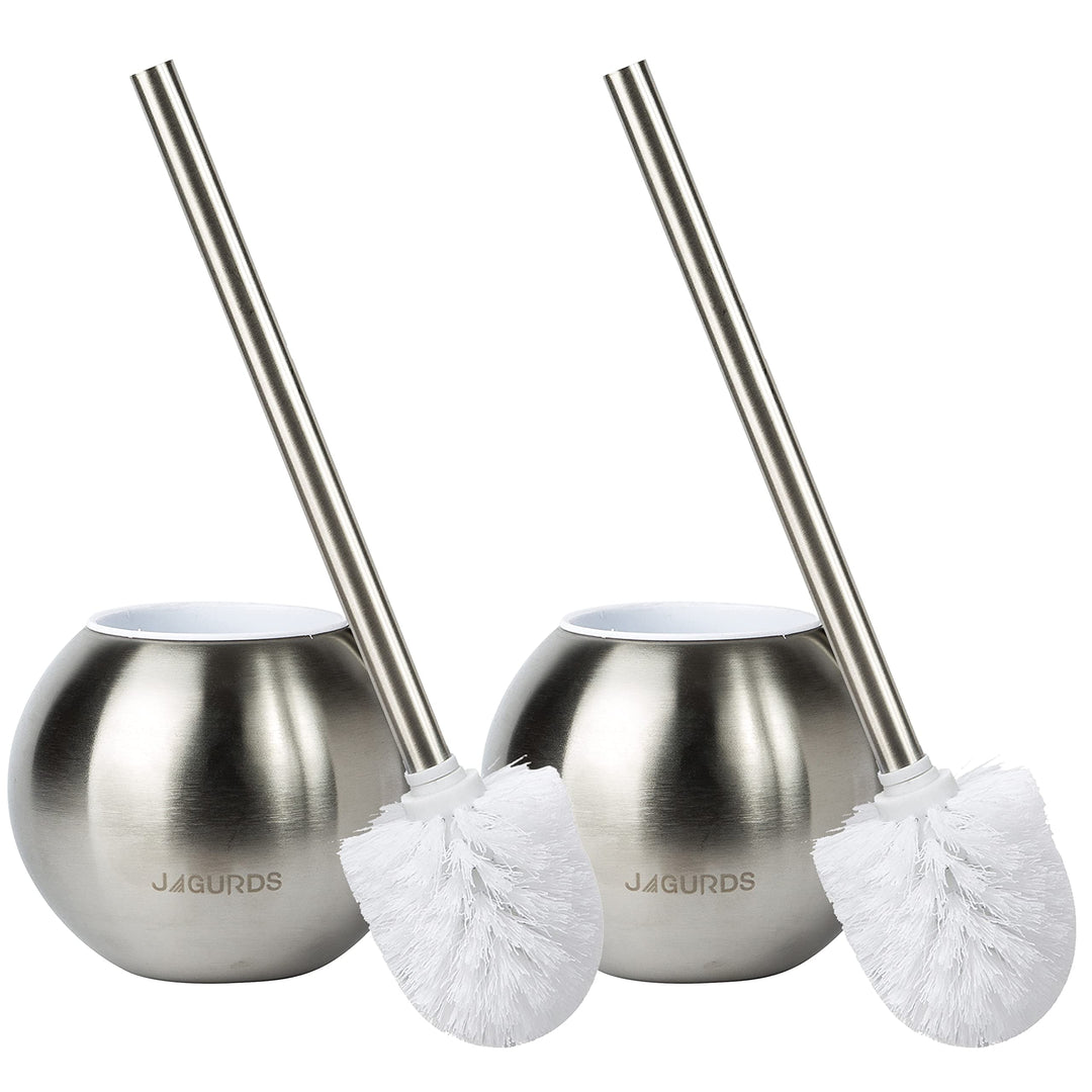 Toilet Brush and Holder, 2 Pack Stainless Steel Toilet Brush and Holder Set for Bathroom, Toilet Bowl Brush Modern Toilet Scrubber Brush