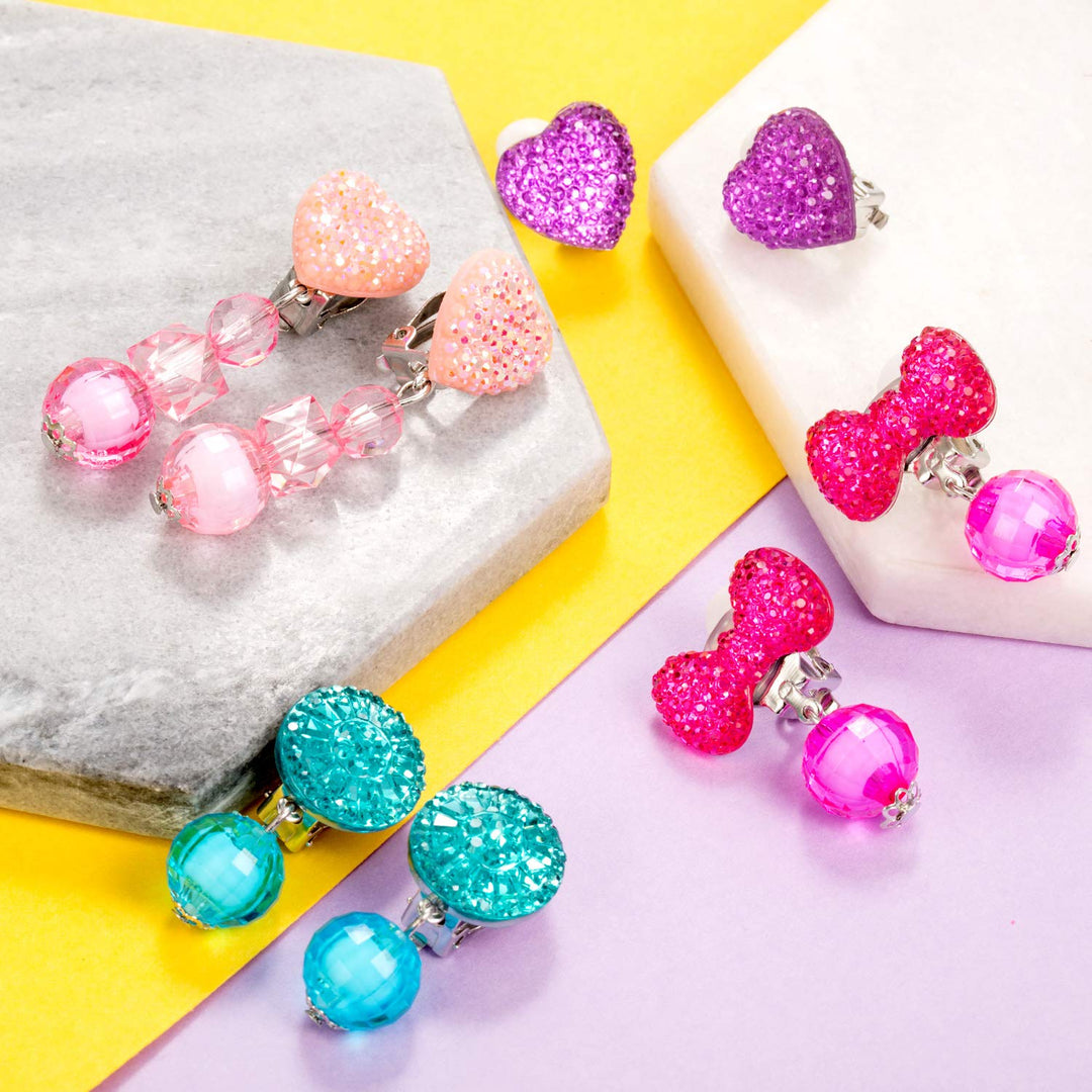 9 Pairs Girls Clip-on Earrings Pretend Princess Play Earrings Jewelry Set (Style 2)