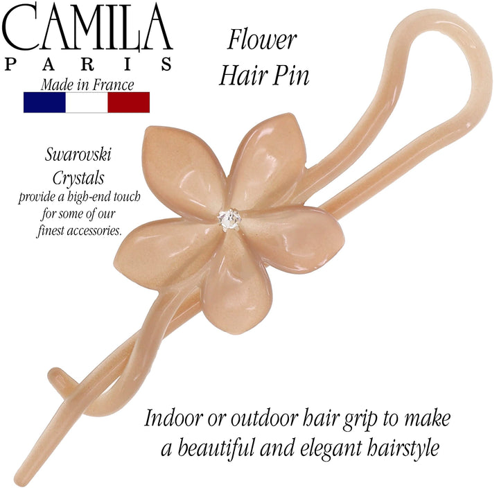 CP2411, BARRETTE, GREY, FLOWER