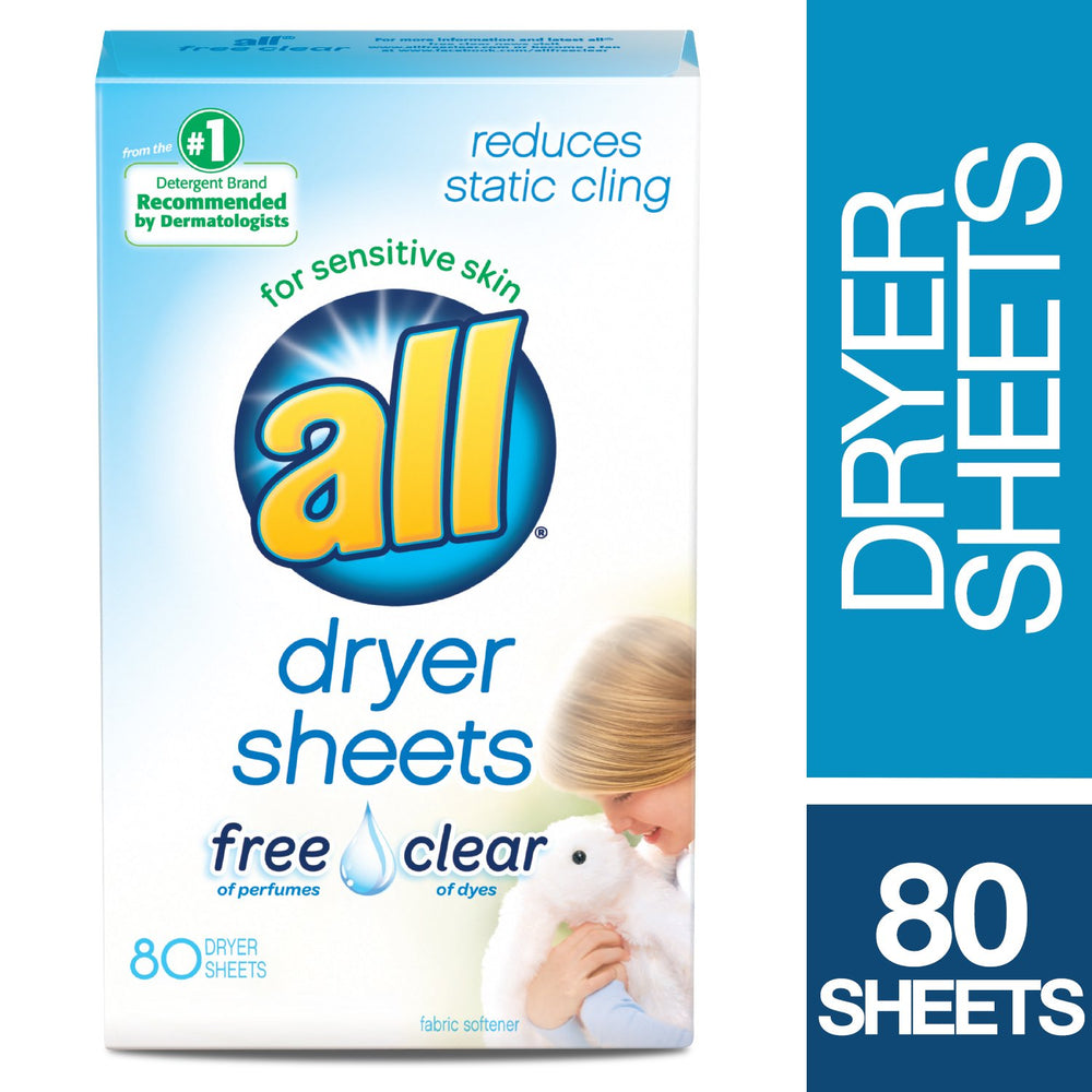 All Dryer Sheets for Sensitive Skin - Free Clear, 80 Sh