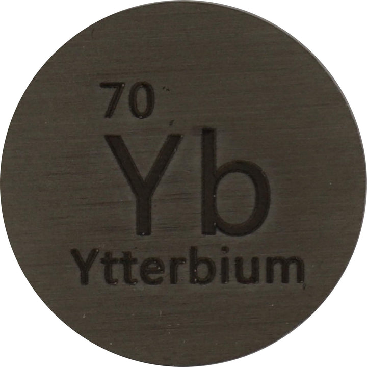 Ytterbium (Yb) 24.26mm Metal Disc 99.9% Pure for Collection or Experiments