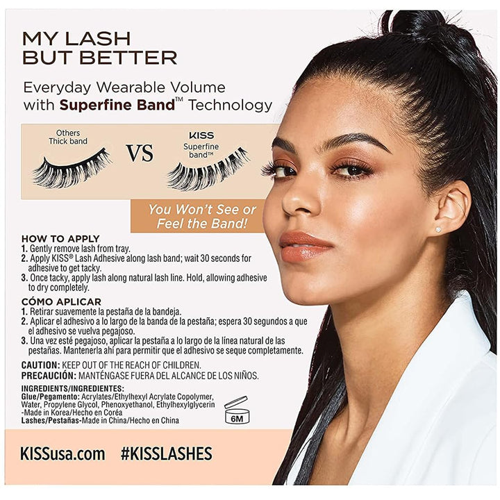 MLBB My Lash But Better False Eyelashes, Everyday Wearable Volume with Superfine Band Technology, Easy To Apply, Reusable, Cruelty-Free, Strip Lashes, Blessed, 1 Pair Fake Eyelashes