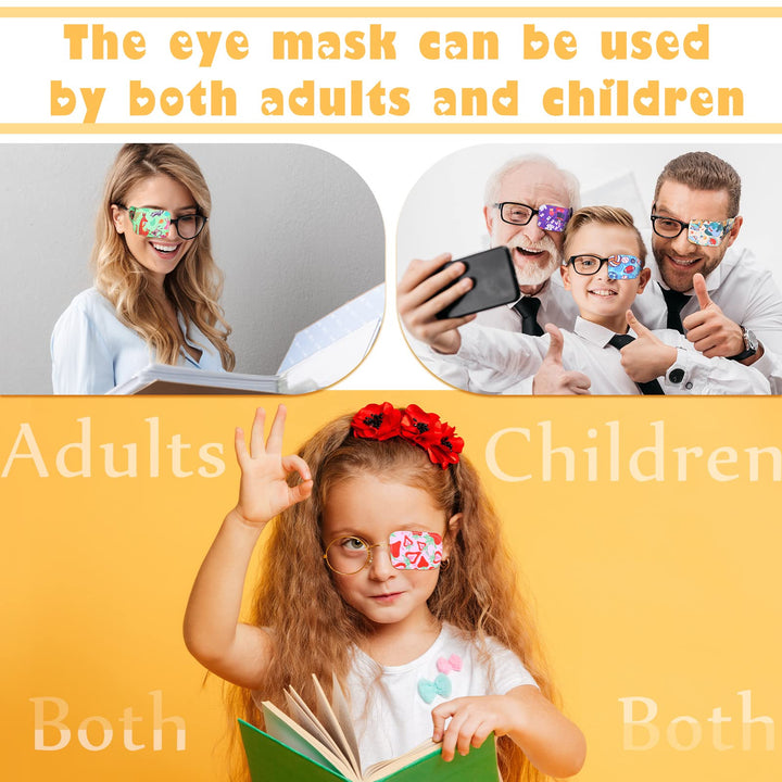 10 Pack Eye Patches for Kids Glasses to Cover Either Eye Fabric Patch with Cute Patterns, 10 Assorted Styles, 4.5 x 2.2 Inch(Fresh Style)