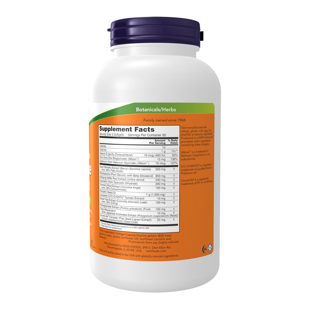Supplements, Prostate Health, Clinical Strength Saw Palmetto, Beta-Sitosterol & Lycopene, 180 Softgels