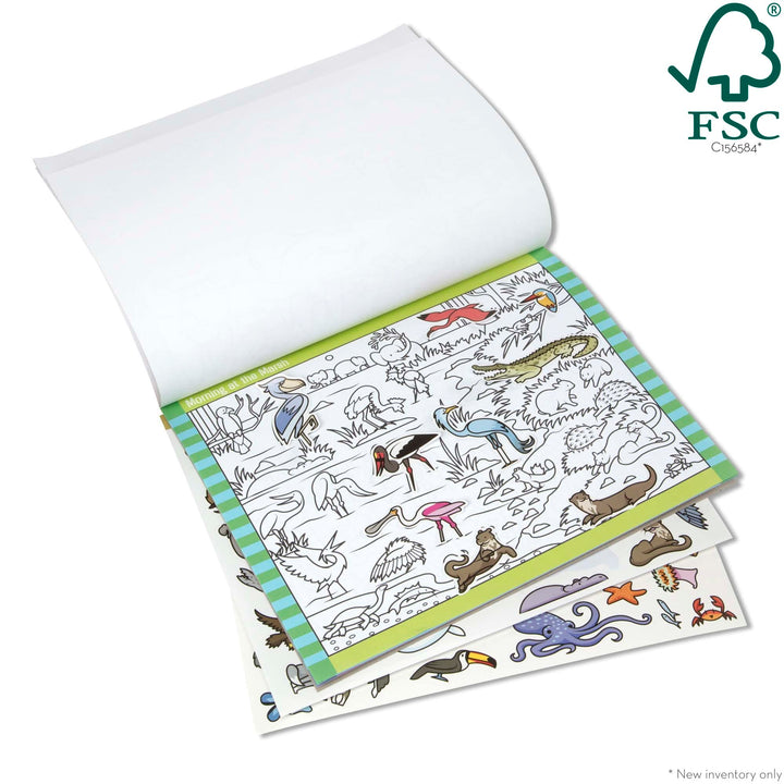 Melissa &amp; Doug Seek and Find Sticker Pad, Animals (300+ Stickers, 14 Scenes to Color) - FSC Certified