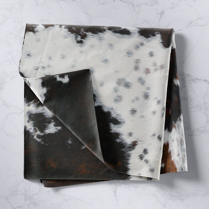 Manfei Abstract Cow Fur Tapestry, White Black Brown Cow