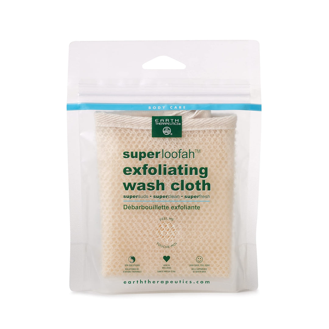Super Loofah Exfoliating Wash Cloth, Beige &amp; Khaki