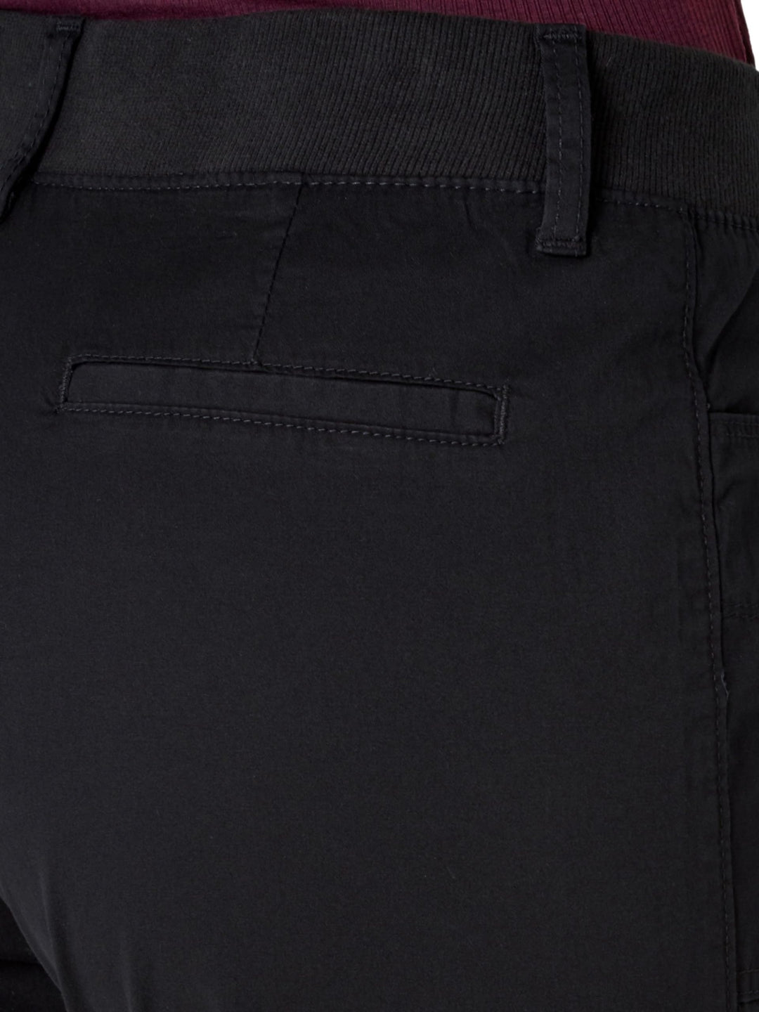 Women&#39;s Relaxed Fit Austyn Knit Waist Cargo Capri Pant, Black, 14