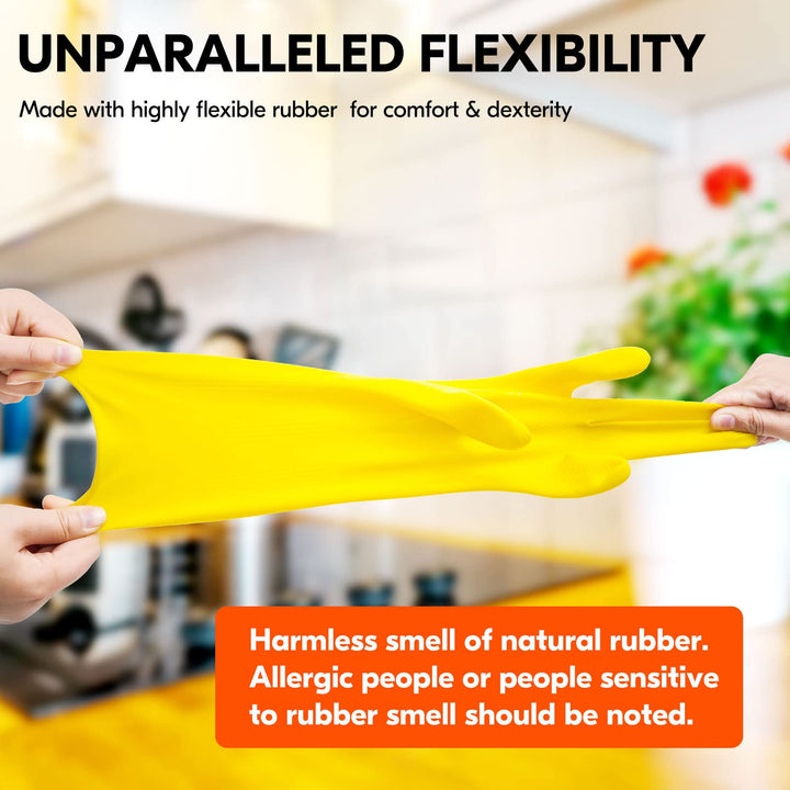 Vgo... 1-Pair Reusable Household Gloves, Rubber Dishwas