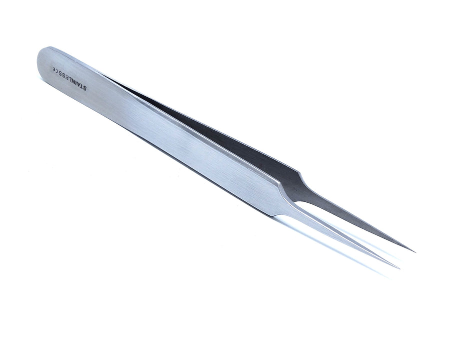-JF5 Premium High Precision Jeweler Style Forceps #5 Tweezers, Fine Point Tips, Stainless Steel, 4.5'' L