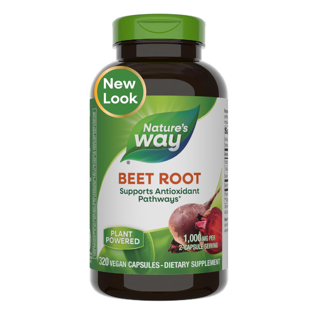 Nature&#39;s Way Beet Root, Supports Antioxidant Pathways*, Helps Neutralize Free Radicals*, 1,000 mg per 2-Capsule Serving, Vegan, 320 Capsules (Packaging May Vary)