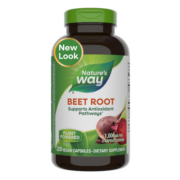 Nature&#39;s Way Beet Root, Supports Antioxidant Pathways*, Helps Neutralize Free Radicals*, 1,000 mg per 2-Capsule Serving, Vegan, 320 Capsules (Packaging May Vary)