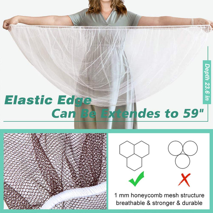 Mosquito Net for Stroller (2 Pack) - Durable Baby Stroller Mosquito Net - Perfect Bug Net for Strollers, Bassinets, Cradles, Playards, Pack N Plays and Portable Mini Crib (Coffee) …