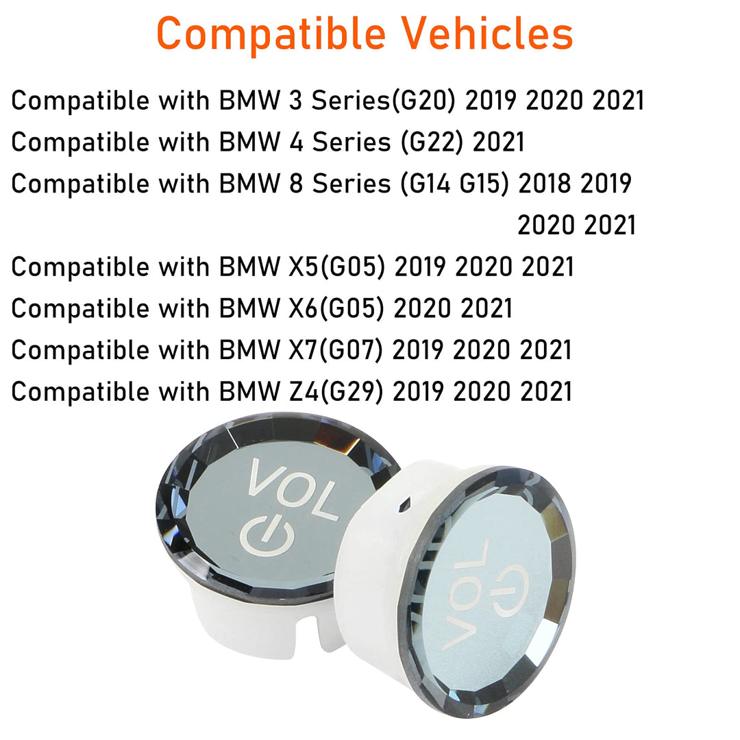 Jaronx Compatible with BMW Crystal Volume Knob Button C