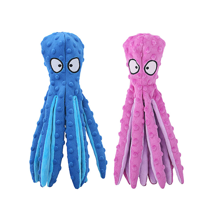 Squeaky Dog Toys - Octopus No Stuffing Crinkle Plush Large Dog Toys to Keep Them Busy for Puppy Teething Chewing, Pet Supplies for Small, Medium, and Large Breeds, 2 Pack
