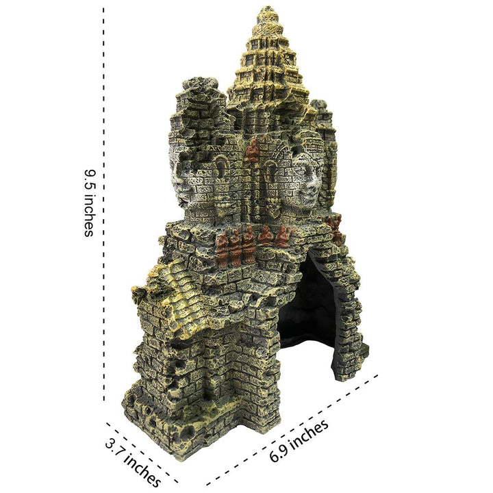 Aquarium Large Buddha Statue Decorations - Aquarium Buddha Ornament with Hole for Betta Fish to Swim Through