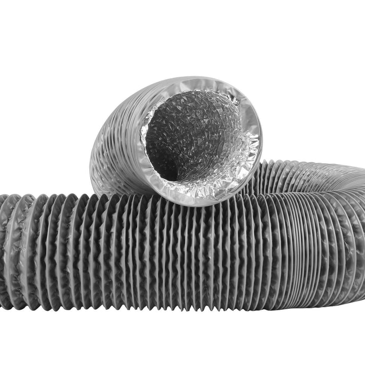 4 Inch Gray Duct Hose by 12 Feet, Flexible 4-Layers Aluminum Dryer Vent Tube Transition Duct Air Hose with 2 Screw Clamps Great for HVAC Duct, Clothes Dryer Duct, Air Duct