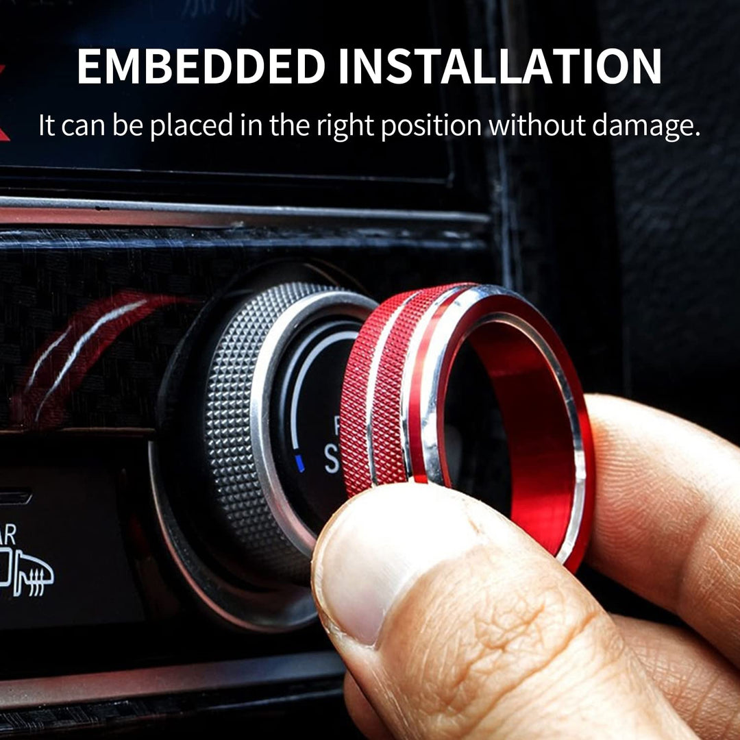 for Honda Civic Accessories Door Speaker Engine Start Button SYNC AUTO Knob Cover Center Control Sticker Compatible with Honda Civic 10th Gen 2016-2021 (Red, 5PCS)