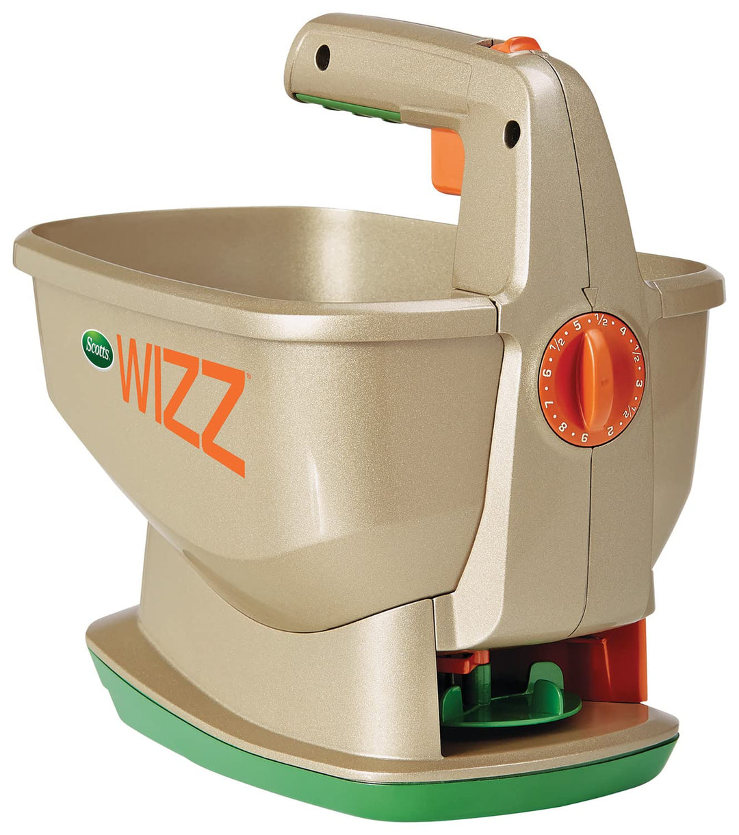Wizz Spreader for Grass Seed, Fertilizer, Salt and Ice Melt, Handheld Spreader Holds up to 2,500 sq. ft. of Product
