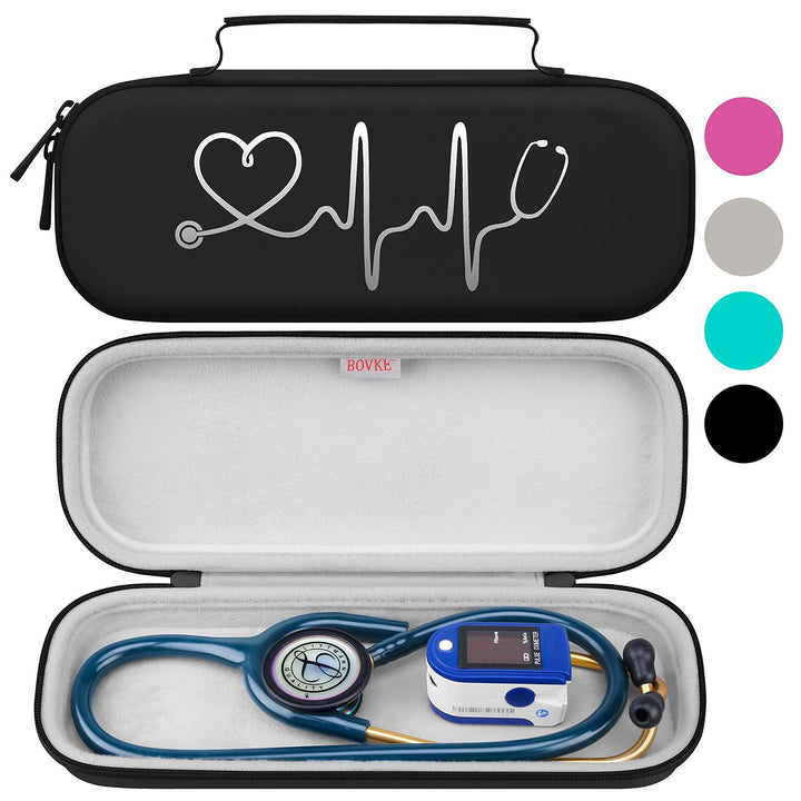 Stethoscope Case, Lightweight Slim Stethoscope Holder Compatible with 3M Littmann Classic III, Lightweight II S.E, Littmann Cardiology IV, MDF Acoustica Deluxe Stethoscopes, Black