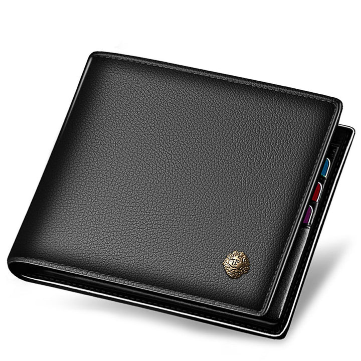 Men&#39;s Wallets, Genuine Leather Mens Bifold Wallets with Zipper Coin Pocket Casual Men Purse Slim Short Wallet Gift for Father day, Black, One_Size, Casual &amp; Business &amp; Leisure Wallet