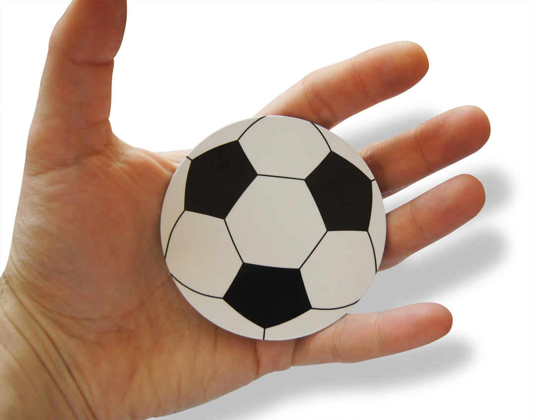 Soccer Ball Circle Decorations Small Refrigerator Magnet Set Miniature Design (12 Pieces)