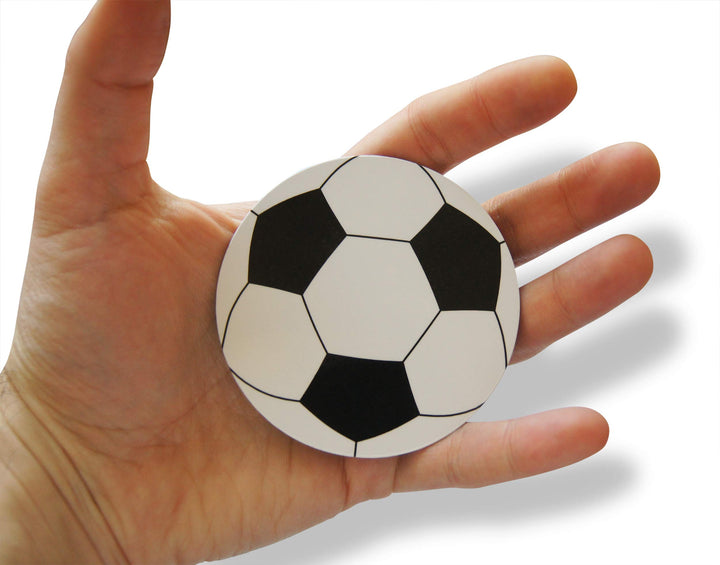 Soccer Ball Circle Decorations Small Refrigerator Magnet Set Miniature Design (12 Pieces)