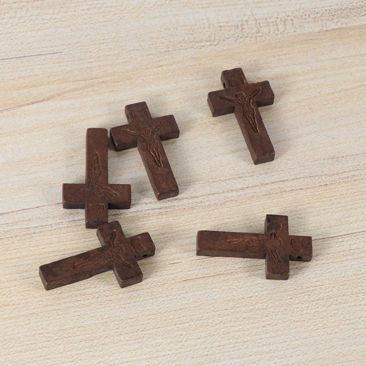BESPORTBLE 70pcs Wooden Cross Wood Cross Pendant DIY Cr