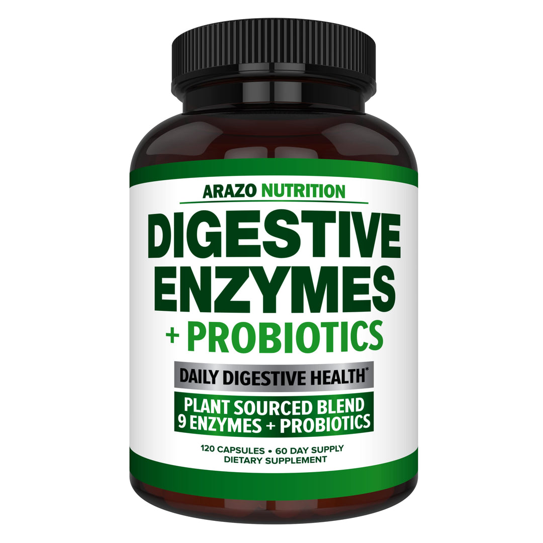 Digestive Enzymes with Probiotics - Multi Enzyme Nutritional Supplement - Acidophilus Bromelain Papaya Papain Lipase &amp; Lactase - Improve Digestion - 120 Pills -