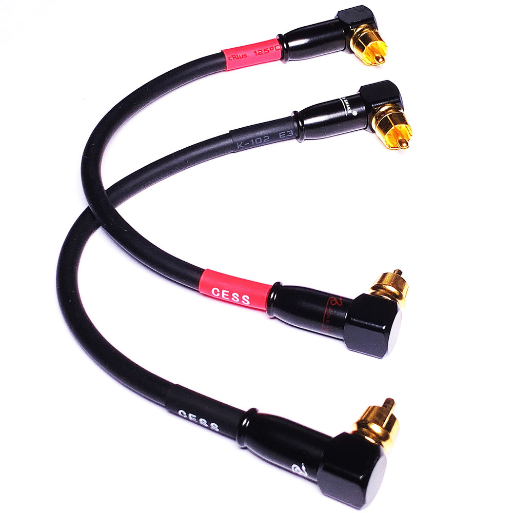 CESS-137-1f Right Angle RCA Preamp Jumpers Male to Male