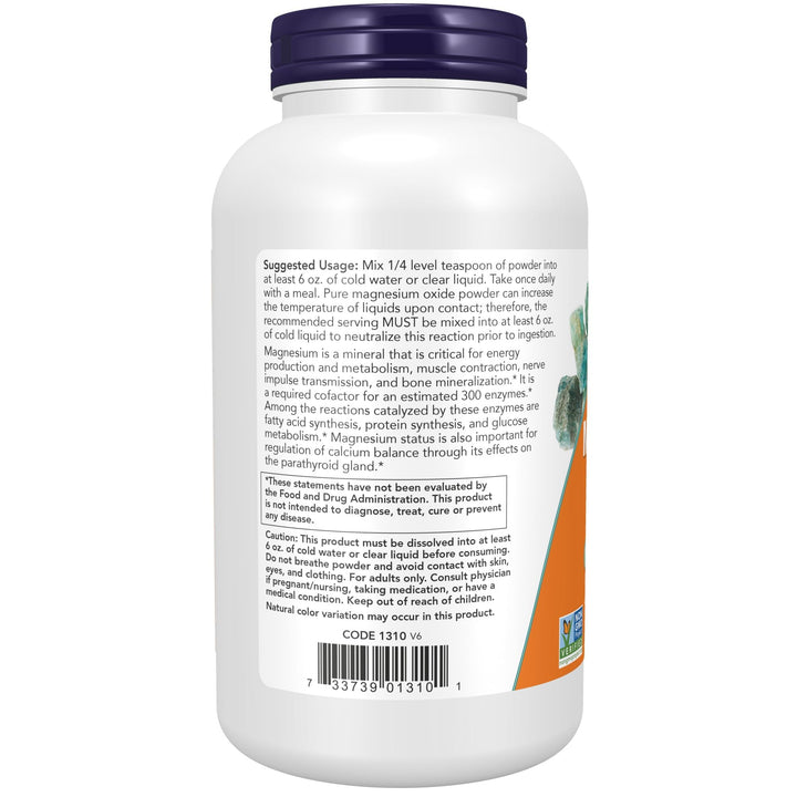 NOW Foods Supplements, Magnesium Oxide, Enzyme Function