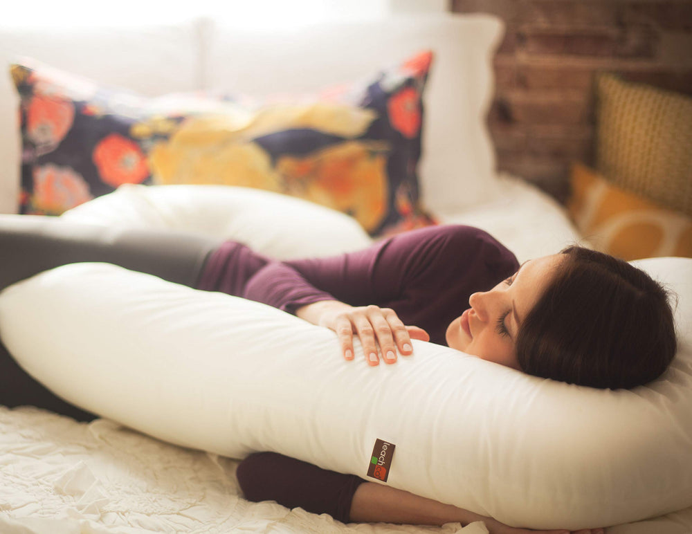 Snoogle Original Maternity/Pregnancy Total Body Pillow, Ivory 60 Inch