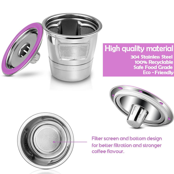 2Pcs Reusable k cups for Keurig 2.0 & 1.0,Metal Stainless Steel k cup Refillable mini Keurig duo Coffee Pods Filter,for Keurig Coffee Makers