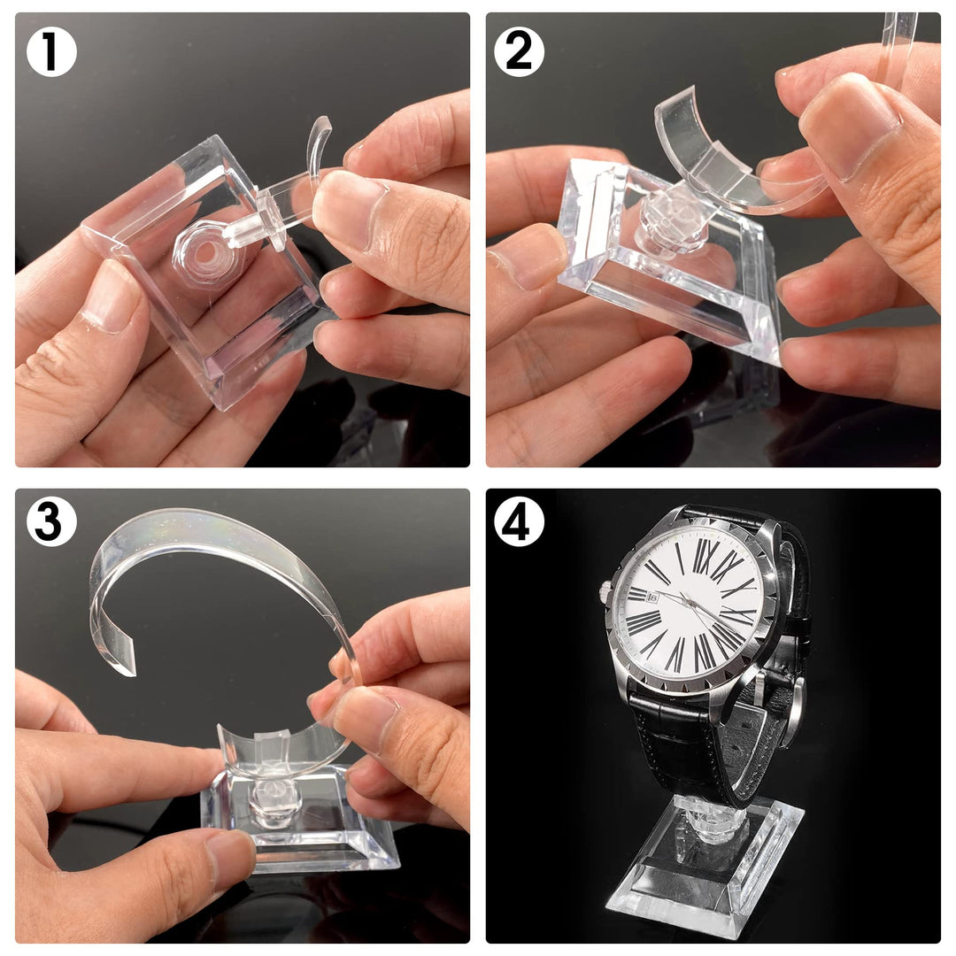 Watch Display Stand, 10pieces Jewelry Bracelet Display Stands, Removable Acrylic Watch Display Holder, for Home, Store Usage, Retail Shop Showcase, transparent