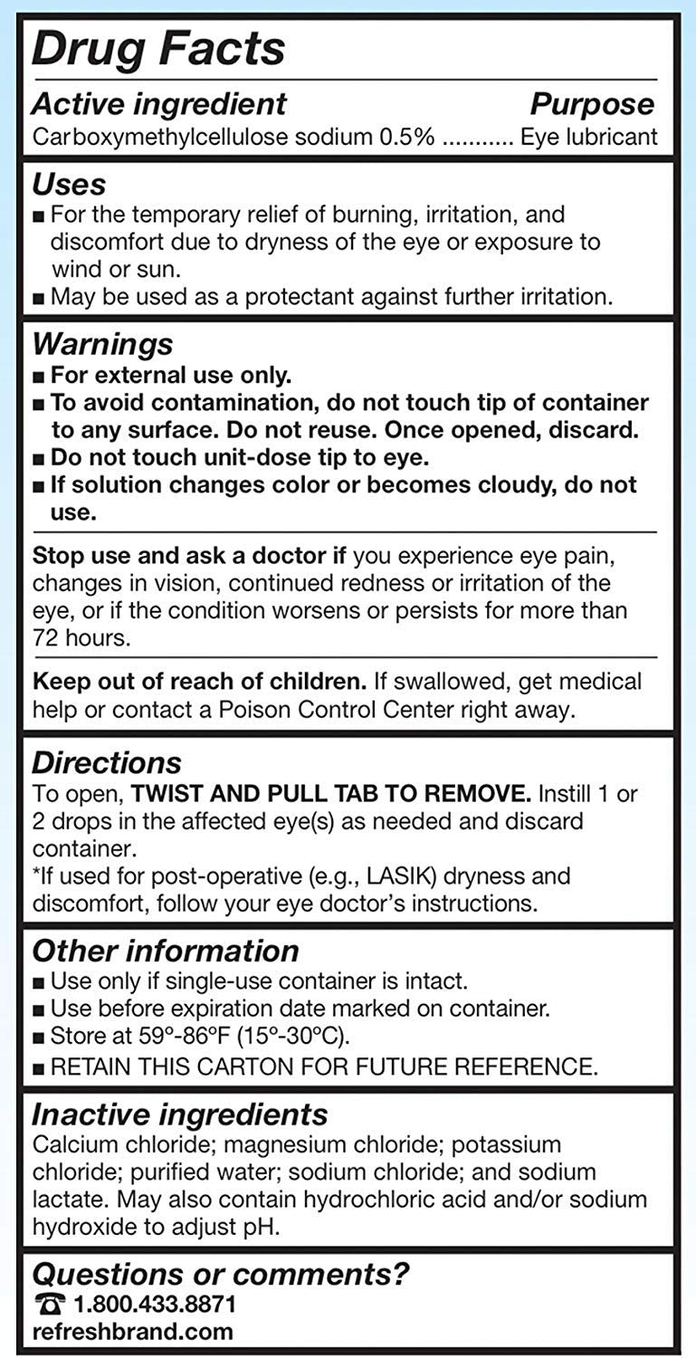 Refresh Plus Lubricant Eye Drops, Single-Use Containers