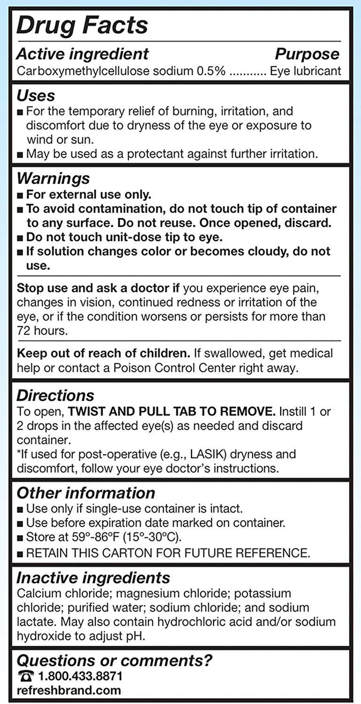 Refresh Plus Lubricant Eye Drops, Single-Use Containers