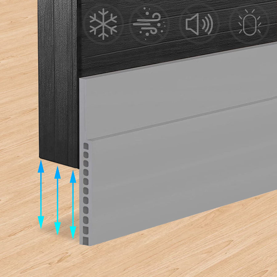 Door Draft Stopper for Huge Gap,3 W x 39 L Adjustable Widened Under Door Seal for Exterior/Interior Doors,Under Door Draft Blocker Soundproof/Insulator Door Sweep Weather Stripping,1 Pack Gray