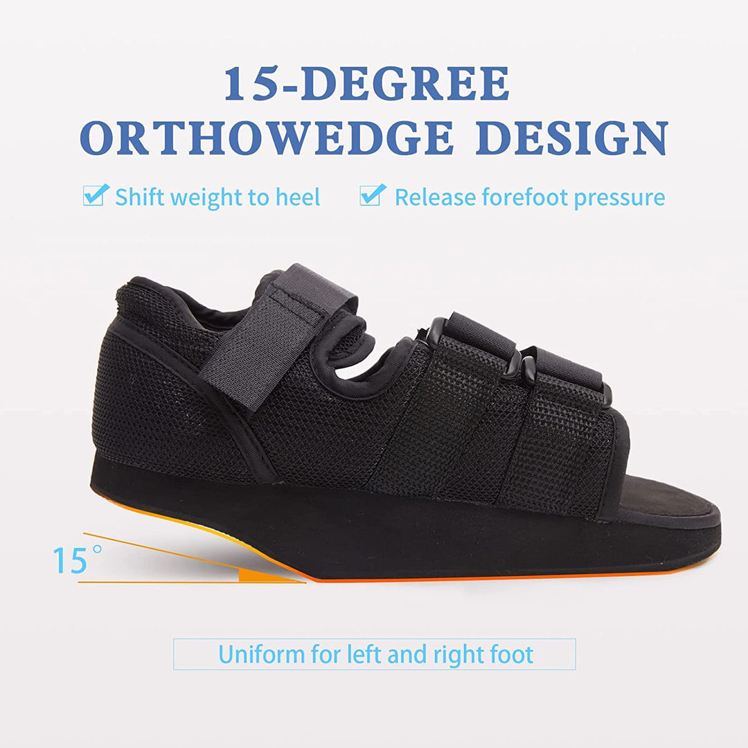 Heel Wedge Healing Shoe Post Op Shoes Lightweight Heel Relief Medical Orthopedic Foot Brace Off-loading Shoes for Heel or Ankle Pain Ulcerations Feet Wounds for Men and Women (Medium)…