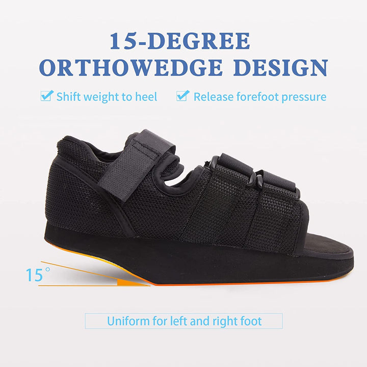 Heel Wedge Healing Shoe Post Op Shoes Lightweight Heel Relief Medical Orthopedic Foot Brace Off-loading Shoes for Heel or Ankle Pain Ulcerations Feet Wounds for Men and Women (Medium)…
