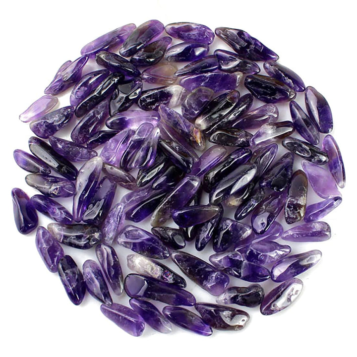 1 Lb (460 g) Decorative Crystal Pebbles Irregular Shaped Amethyst Stones Small Tumbled Chip Gravel Crushed Gemstone Pieces Natural Purple Quartz Materials for Handicrafts/Home Decoration