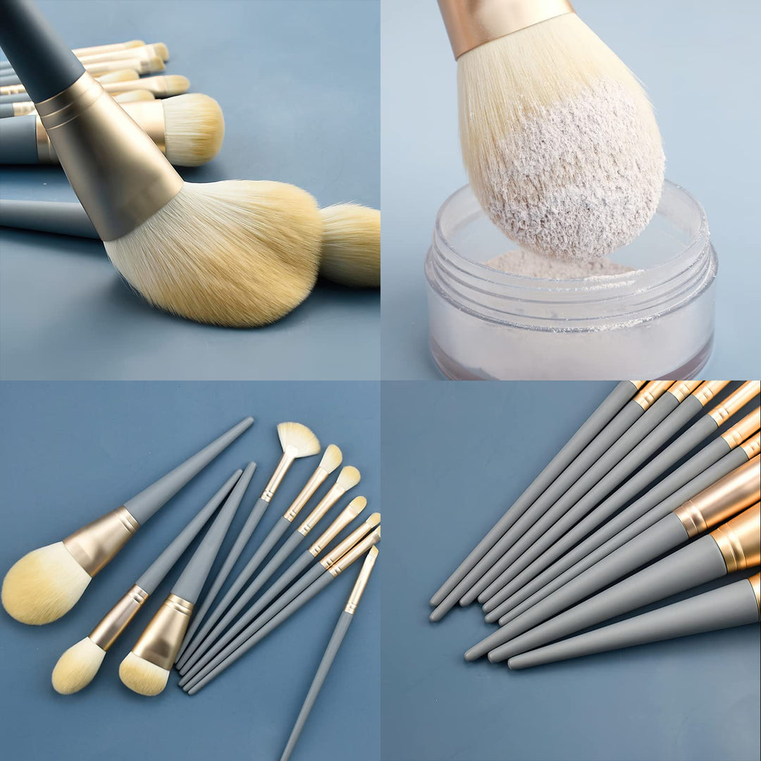 Makeup Brushes Set, 10 Pcs Synthetic Foundation Concealer Powder Blush Eyeshadow Eyebrow Lip Makeup Brushes Kit (Blue)