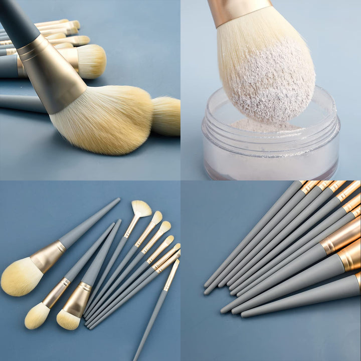 Makeup Brushes Set, 10 Pcs Synthetic Foundation Concealer Powder Blush Eyeshadow Eyebrow Lip Makeup Brushes Kit (Blue)